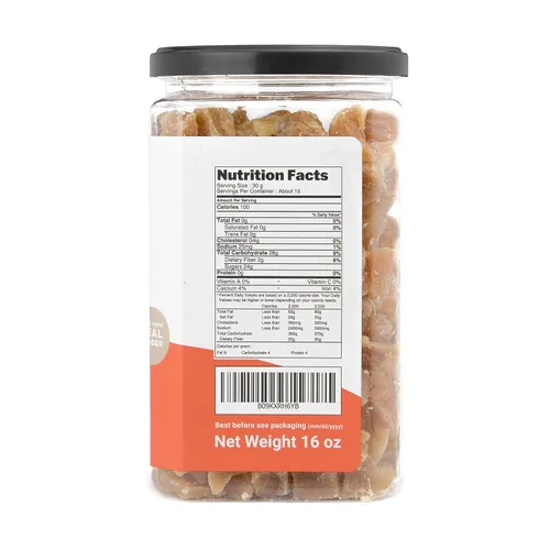Vista 2 de Homtiem Jengibre cristalizado seco (16 onzas), suave, masticable y delicioso, sin colores artificiales, fácil de comer, mantener y usar, piezas