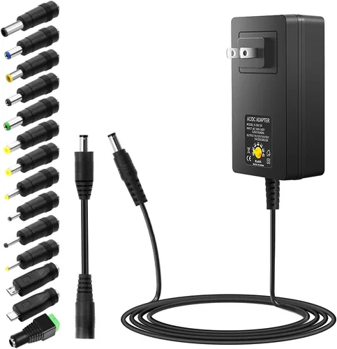 Vista 8 de SHNITPWR 30W Fuente de alimentación universal 3V 4.5V 5V 6V 7.5V 9V 12V Adaptador variable ajustable AC/DC con puerto USB de 5V 2.1A, convertidor