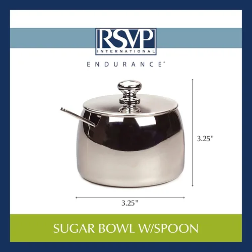 Vista 7 de RSVP Recipiente internacional de acero inoxidable con tapa y cuchara de 4.5 pulgadas, capacidad de 8 onzas