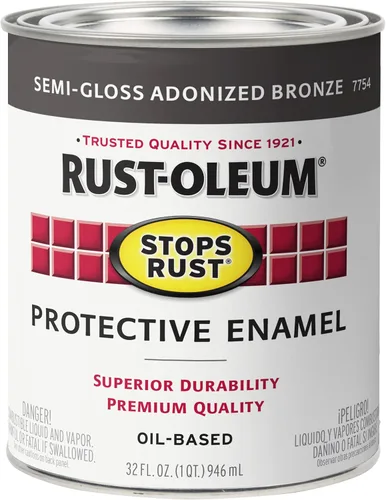 Vista 45 de Rust-Oleum 7797502 - Pintura anti-óxido para aplicación con brocha, cuarto de galón, blanco semibrillante (paquete de 1)