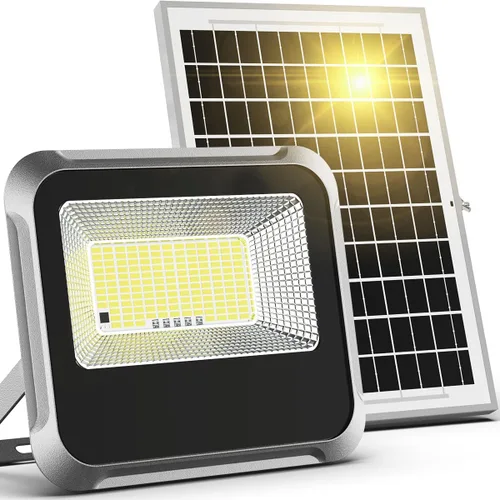 Engrepo Luz solar para exteriores, 10000mAh Luces Solares de seguridad alimentada por energía solar exterior 3000LM IP65 impermeable del atardecer