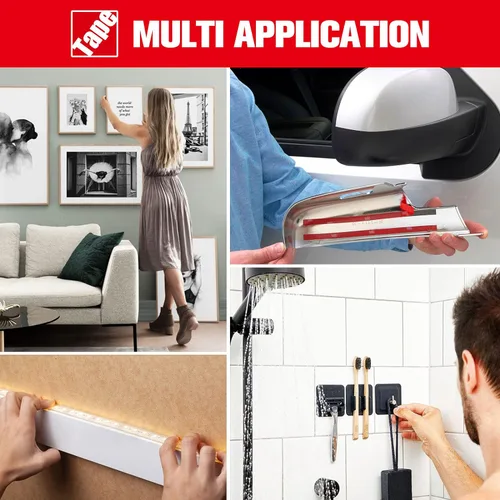 Vista 6 de HitLights Double Sided Tape Heavy Duty 100FT, Waterproof Strong Mounting Adhesive Tape for Walls, Car, Home Decor, Office Decor (100FT x 0.39IN)