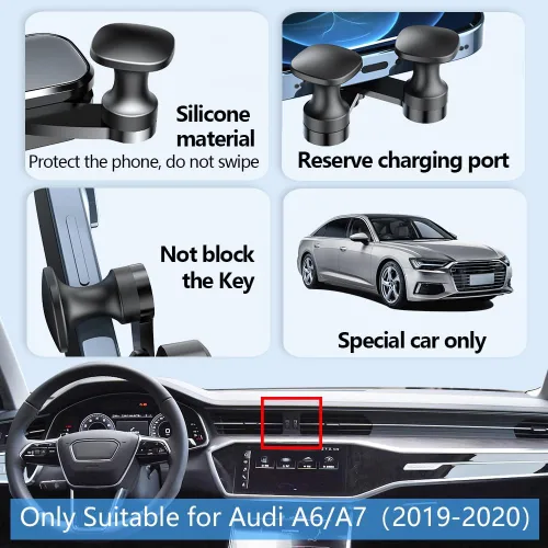 Vista 5 de Soporte para teléfono de coche para Audi A6 A7 S6 S7 RS6 RS7 Allroad Auto Accesorios decoración interior del coche Soporte para teléfono celular