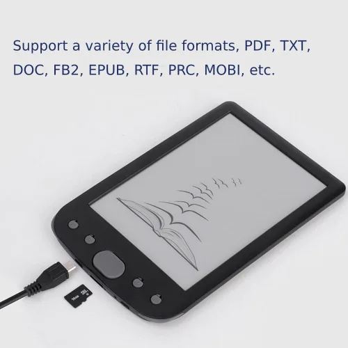 Vista 5 de Ereader, 6In 800x600 Tableta de Lectura Hd Tinta Pantalla E Lector 8Gb 512Mb Abs Ebook Reader con Funda Protectora Película para Lectura, Soporte