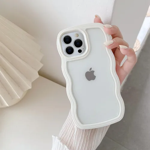Vista 27 de QLTYPRI Funda compatible con iPhone 7/8/SE, bonita funda transparente con marco ondulado rizado para niñas y mujeres, funda protectora de TPU