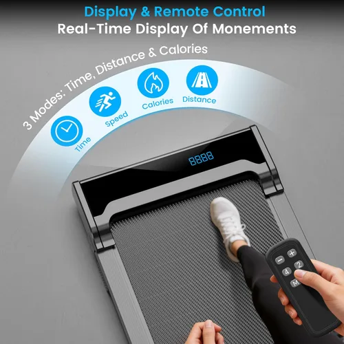 Vista 2 de Walking Pad Treadmill for Home - Under Desk Walk Pads with Remote Control Mini Running Portable Electric Machine Adjustable Slim Compact with
