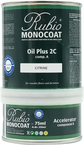 Vista 90 de Rubio Monocoat Tinte y Acabado para Madera 650 pies² - Blanco 5% Oil Plus 2C Secado Rápido, Aceite para Madera de Linaza Ecológico para Uso