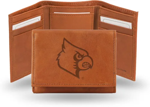 Vista 30 de Rico Industries NCAA Alabama Crimson Tide - Cartera triple de piel en relieve, color marrón