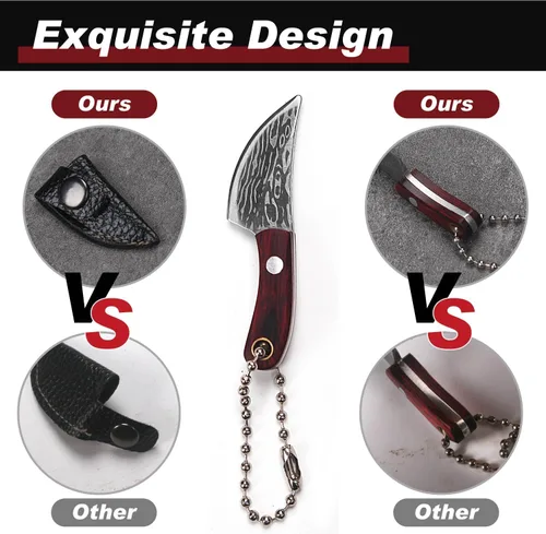 Vista 4 de Mini Knife Set,Tiny Knife Set with Sheath,Mini Pocket Knives for Knife Collectors Gifts and Package Opener Box Cutter (6)