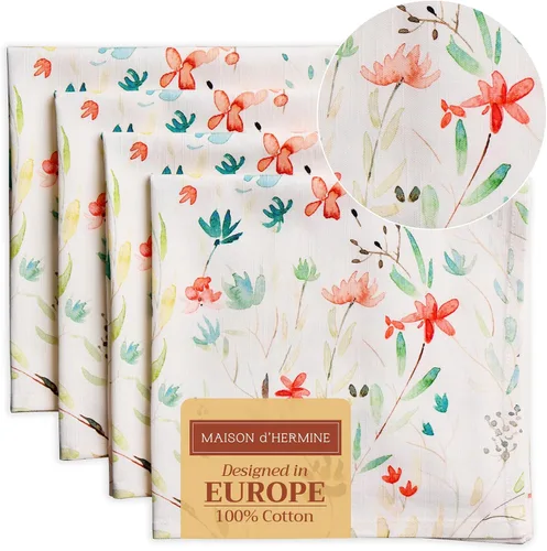 Vista 67 de Maison d' Hermine - Juego de 4 servilletas 100 % de tela de algodón lavable, decorar o regalar, hogar, cocina, comedor, fiestas de cóctel