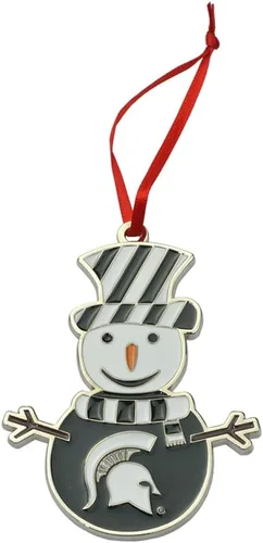 Vista 17 de Auburn Tigers - Adorno navideño de metal con muñeco de nieve