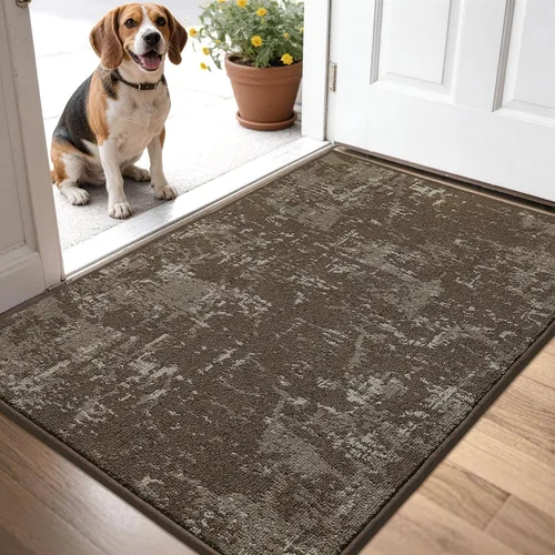 Vista 10 de BEQHAUSE Tapete para puerta de 20 x 32 pulgadas, antideslizante, lavable, resistente a las manchas, absorbente, tapete de bienvenida para puerta