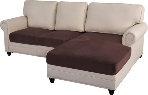Vista 27 de MIFXIN Fundas para sofá modular, 3 piezas, funda de asiento de sofá de terciopelo elástico en forma de L, funda de cojín separada, protector