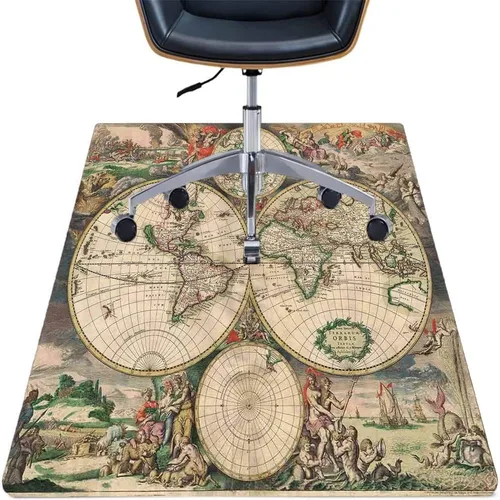 Vista 102 de Teal Hardwood Floor Desk Chair Mat, Painted Wood Board Horizontal Lines Birthdays Easter Holiday Print Backdrop Image, Protects Hardwood Floor Under