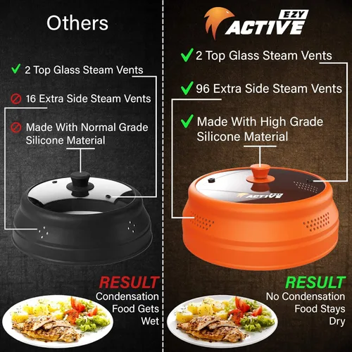 Vista 6 de Cubierta plegable para microondas para alimentos, tapa protectora de silicona y vidrio para platos y cuencos de 6 a 12 pulgadas, apta