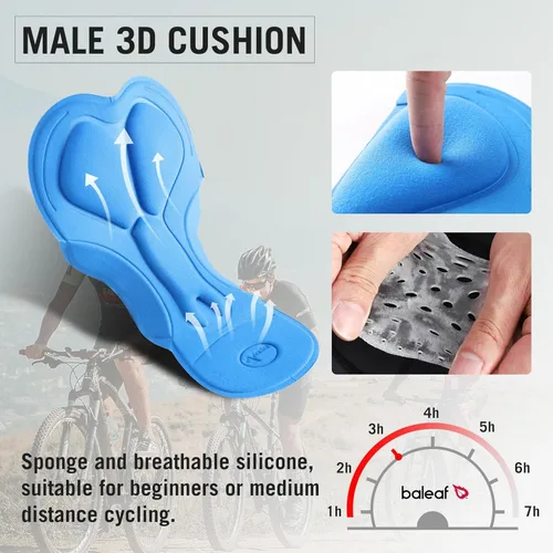 Vista 4 de baleaf Pantalones cortos de ciclismo acolchados 3D para hombre, ropa interior de ciclismo MTB Liner
