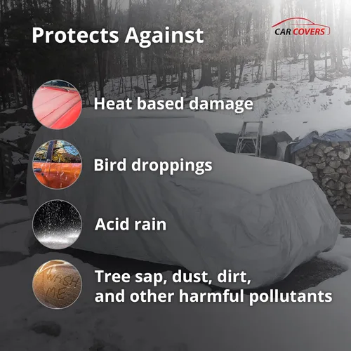 Vista 3 de CarCovers Funda resistente a la intemperie para automóvil compatible con Mazda 1990-1991 626 - Funda para exteriores e interiores, lluvia, nieve