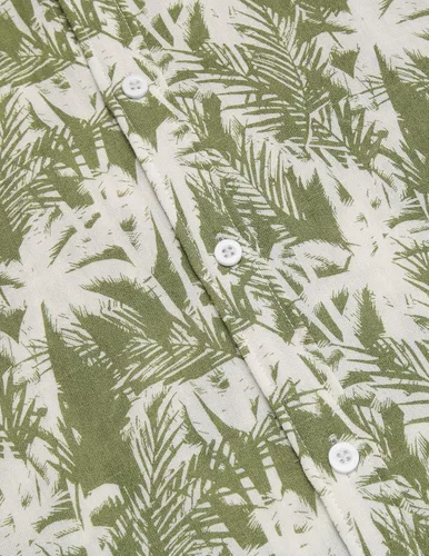 Vista 6 de Coofandy - Camisas casuales de lino para hombre, de manga corta, con botones, para verano y playa