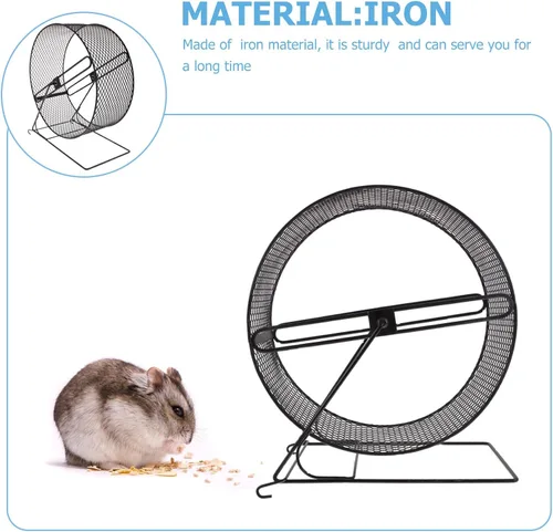 Vista 7 de TEHAUX Chinchilla Wheel Hamster Running Wheel Hedgehog - Juguete para correr con estante para hámster, rueda de ejercicio silenciosa