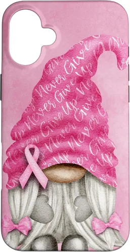 Vista 23 de Pink Cancer Support with Gnome for Breast Cancer Awareness Case for iPhone 17