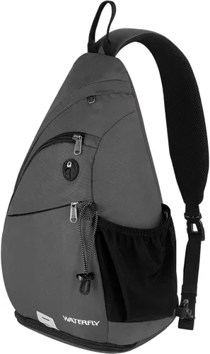 Vista 13 de WATERFLY - Mochila casual tipo bandolera, para llevar en el pecho, Negro, talla única