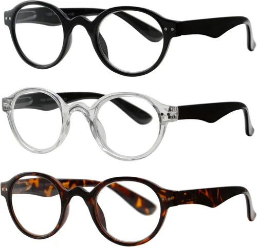 Vista 2 de Success Eyewear Reading Glasses 3 Pair Spring Hinge Professor Readers for Men and Women Fashion Glasses for Reading