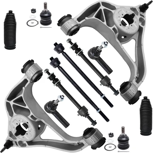 Vista 108 de Detroit Axle - Kit de suspensión completo de 12 unidades para Dodge Ram 1500 4x4 solamente - 2 brazos de control superiores y rótulas, 2 rótulas
