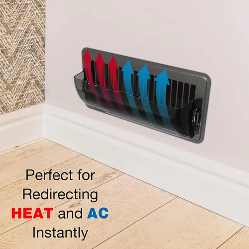 Vista 6 de BYEWIRE Deflector de ventilación de aire - Magnético y ajustable de 10-14 pulgadas para rejillas de ventilación de suelo, hogar, pared lateral