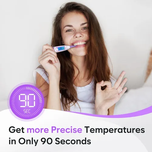 Vista 5 de Easy@Home Termómetro corporal basal para ovulación, alta precisión de 1/100 grados, termómetro BBT preciso para seguimiento natural de la ovulación