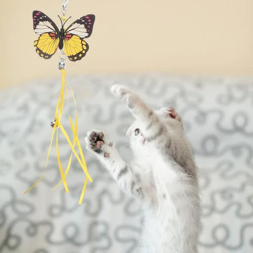 Vista 3 de LUOZZY 6 piezas de mariposas y accesorios de repuesto para gatos - Juguetes interactivos para gatos
