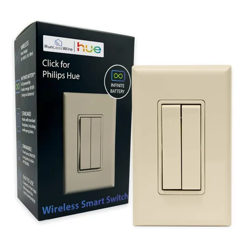 Vista 10 de RunLessWire Haga clic para Philips Hue – Interruptor de luz inteligente inalámbrico sin batería, rango de 30 pies – Funciona de forma nativa