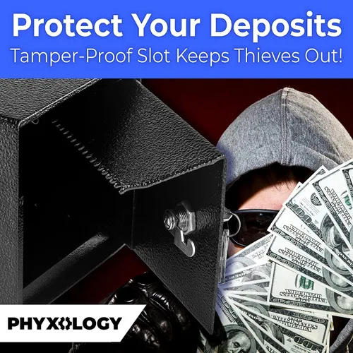 Vista 6 de Mountable Cash Drop Box with Tamper-Proof Slot. Great as a Key Depository Or Deposit Safe for Hotels, Apartments Or Retail. Highly Secure Thick