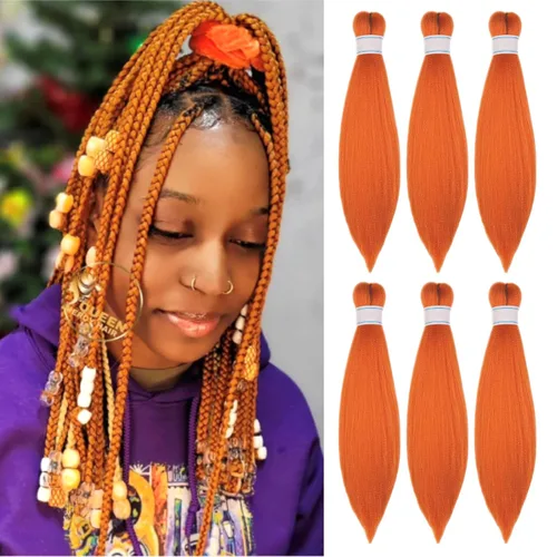 Vista 50 de Leticia - Cabello estirado para trenzar, color negro, 16 pulgadas, paquetes de 6