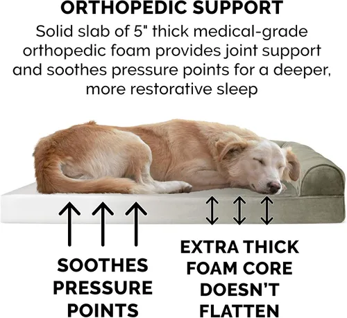 Vista 82 de Furhaven - Cama ortopédica para perros, estilo sofá, acolchada, con funda extraíble y lavable, color gris hierro, tamaño jumbo plus (XXL)