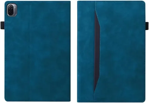 Vista 2 de ZXL Cubierta de cuero de la PU del estilo del libro azul con ranura para tarjeta titular de la pluma de visión multiángulo de visualización