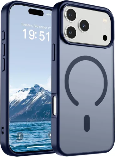 Vista 378 de SUPFINE - Funda magnética para iPhone 14 Pro Max (compatible con MagSafe), (protección contra caídas de grado militar de 10 pies), delgada, Negro