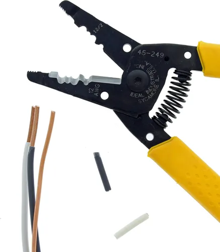 Vista 3 de IDEAL Electrical 45-249 12/2 NM T-Stripper - 2/12 AWG, pelacables con agujeros de bucle, nariz de alicate, apertura automática con resorte