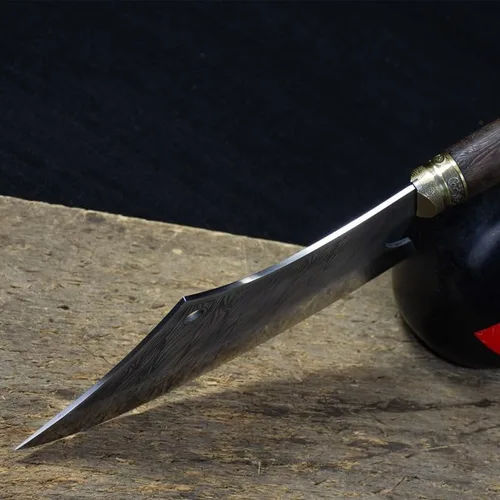 Vista 5 de Cuchillo de carnicero de carne, cuchillo picador de 10 pulgadas, cuchillo afilado para chefs de carnicero, machete Longquan, cuchillo de cocina