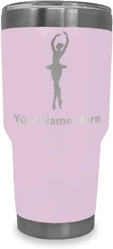 Vista 16 de LaserGram Vaso aislado al vacío de 20 onzas, bailarina de ballet, grabado personalizado incluido (negro)
