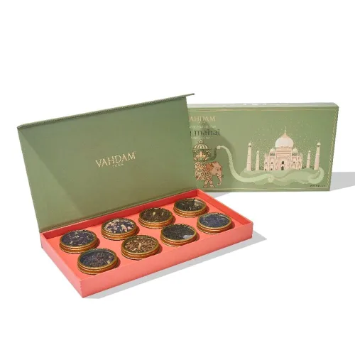 VAHDAM, Weekend In Taj Mahal Tea Set de regalo para mamá | Regalo del Día de la Madre Caja de regalo de edición de viaje | 8 variedades - Chai,