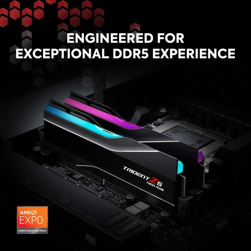 Vista 2 de G.SKILL Trident Z5 Neo RGB Series DDR5 RAM (AMD EXPO e Intel XMP 3.0) 128GB (2x64GB) 6000MT/s CL34-44-44-96 1.35V Memoria de computadora