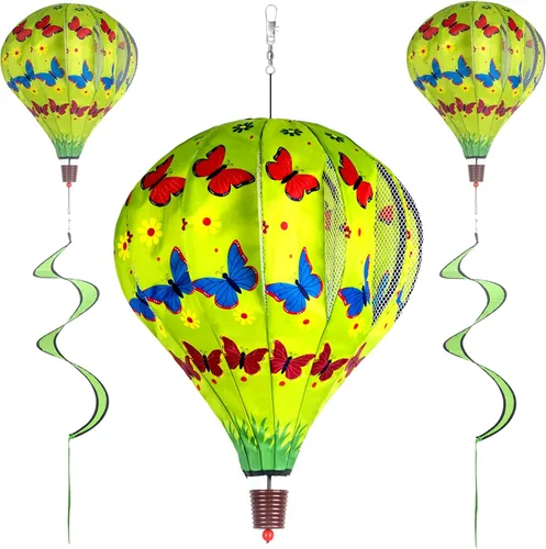 2Pack Globo de Aire Caliente Giradore de Viento Molinos de Viento y Giradores para Jardín y Césped Decoraciones Grandes para Exterior Colgantes
