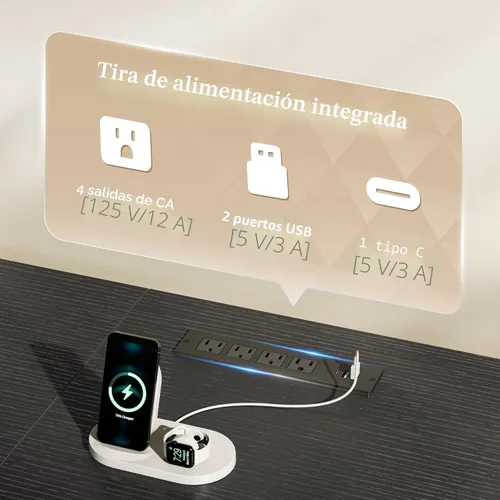 Vista 5 de Huuger Soporte de TV de 63 pulgadas para TV de 65, 70 pulgadas, cómoda larga con 11 cajones con tomas de corriente y luces LED, centro