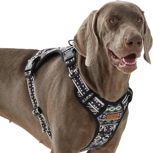 Vista 8 de Arnés para perro sin tirones, chaleco ajustable para perro para caminar fácilmente, material Oxford transpirable, arnés reflectante para mascotas