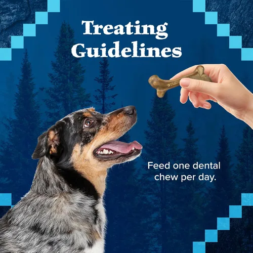 Vista 8 de Blue Buffalo Wilderness Wild Bones - Golosinas dentales masticables sin granos, tamaño mediano, bolsa de 10 onzas