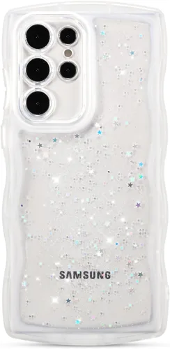 Vista 48 de ZTOFERA Funda protectora para Samsung Galaxy A14 4G/5G de 6.6", ondulada, con brillantina de estrella, poliuretano termoplástico transparente, suave
