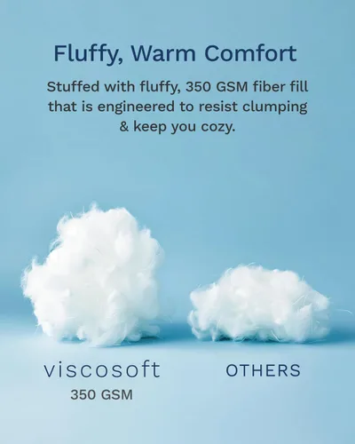 Vista 7 de ViscoSoft Edredón de plumón alternativo acolchado en negro/gris tamaño King/California King - Relleno de edredón reversible, microfibra premium