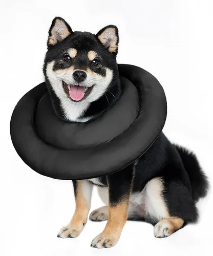 Vista 16 de Conos para perros pequeños, cómodo y ajustable suave cono alternativo después de la cirugía, collar de dona isabelino para la recuperación de perros