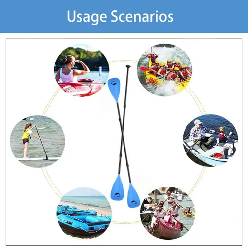 Vista 5 de YVLEEN SUP Paddle Board Paddle,Stand Up Paddleboard Paddles Paletas de aluminio ajustable 4 piezas flotante Kayak Paddle,Paleta convertible