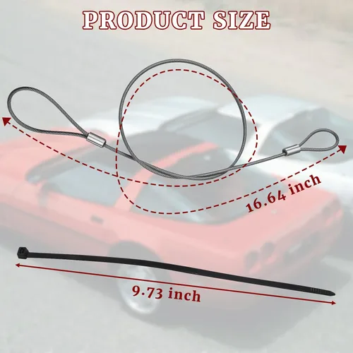 Vista 2 de Kit de cables de liberación de capó de emergencia de 4 piezas para Chevrolet Corvette C4 1984-1996, accesorios de reemplazo directo RP604802